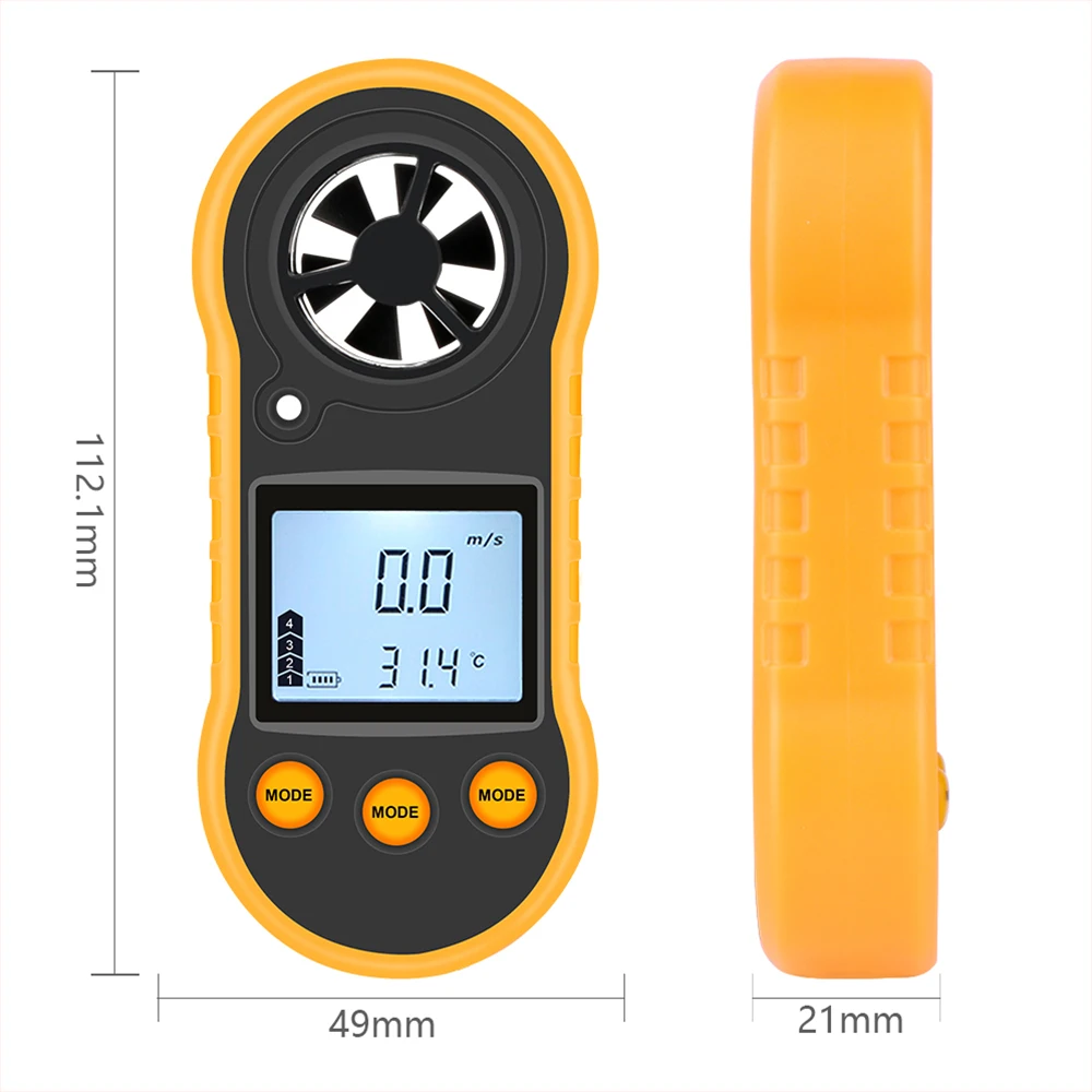 RZ anemometro misuratore di velocità del vento portatile RZ818 per misurare la temperatura della velocità del vento e il freddo del vento con LCD