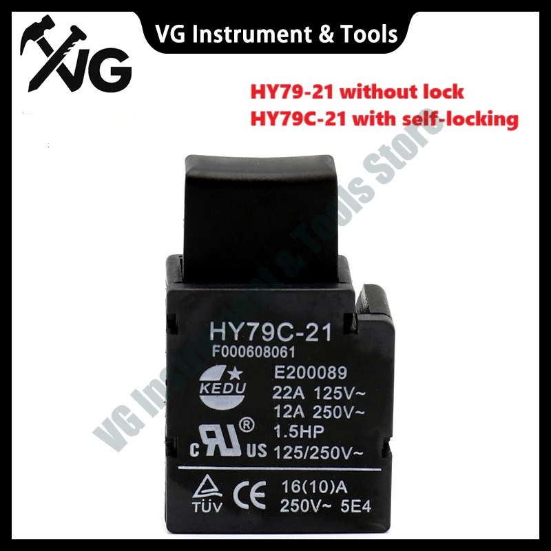 Handheld electric tool trigger switch HY79-21 125/250V 22/12A 1.5HP ON Off Push Button Switch