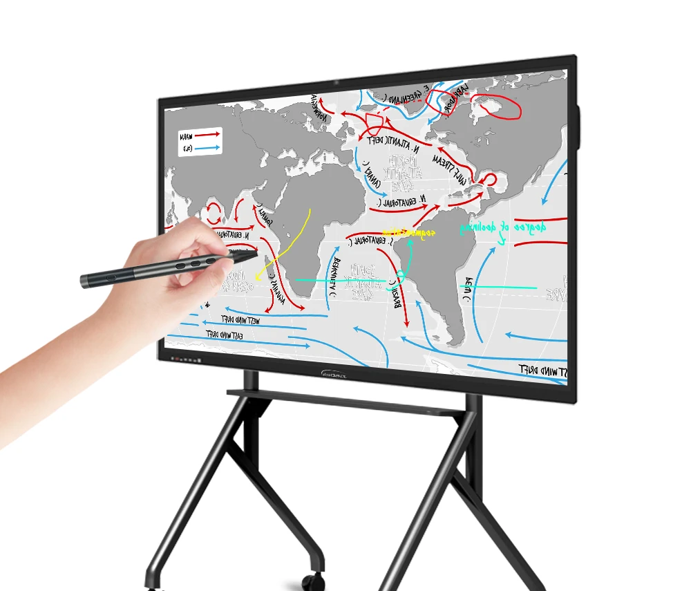 Modern Education With  65/75/86/100 Inch 4K Touch Screen Smart Board, Digital Classroom Whiteboard