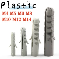 10/20/30/50/100pcs M4 M5 M6 M8 M10 M12 M14 Plastic Gray Expansion Dcrew Rubber Plug Metric Plastic Pipe Expansion Plug Anchor