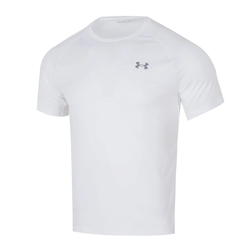 

Мужская спортивная футболка Underarmour с короткими рукавами для бега и фитнеса, эластичная и удобная футболка с круглым вырезом 1327965-100