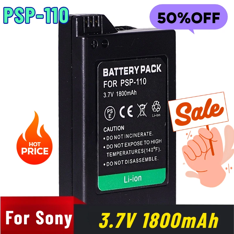 

3.7V 1800mAh for Sony PSP-110 PSP-1000/1001/102/1003/104/1005/1006 Camera Battery