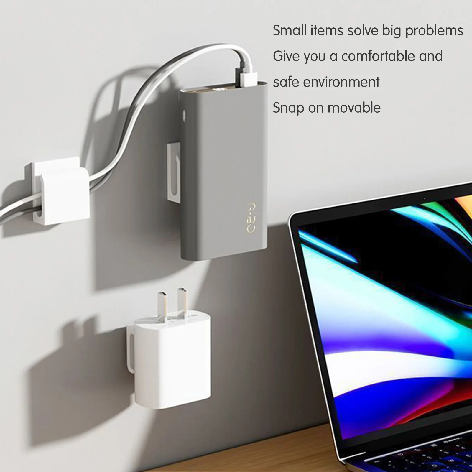 Desktop Organizer Rack Charger Data Cable Socket Holder Multifunctional Wall Mounted Storage Holder Household Storing Supplies