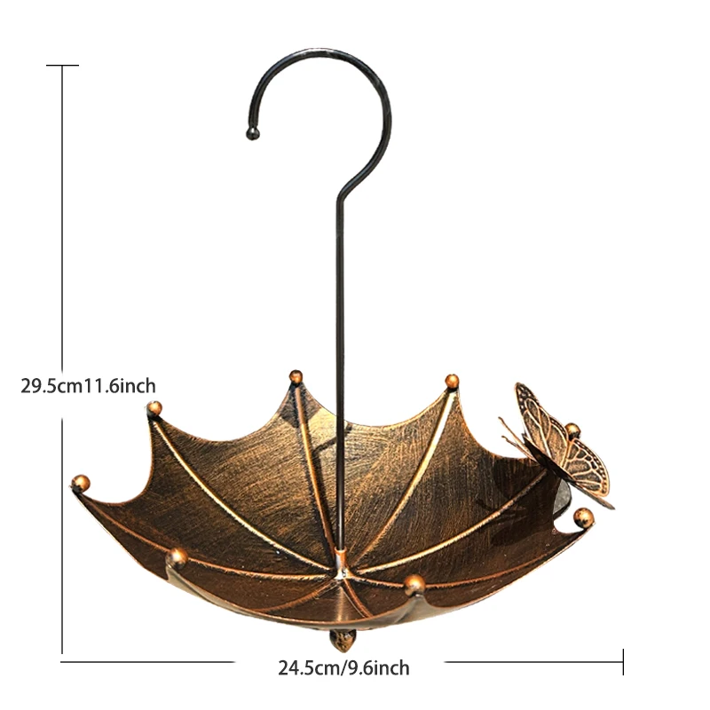 1, винтажная садовая кормушка для птиц в форме зонтика с бабочками, подвесная чаша для ванны и кормушки для птиц на открытом воздухе, декор для сада и двора