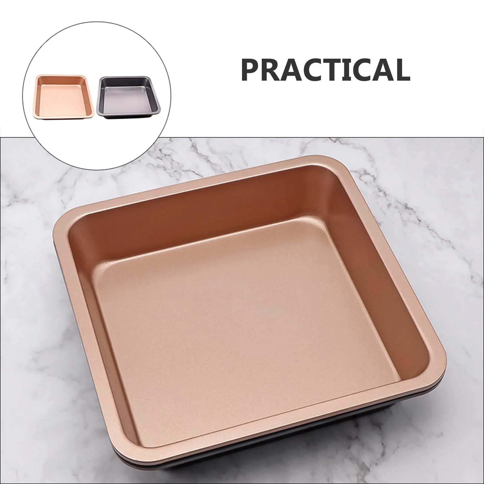 

2 Pcs Cake Mold Toast Plate Baking Dish Micro-wave Oven Carbon Steel Bakeware Tools