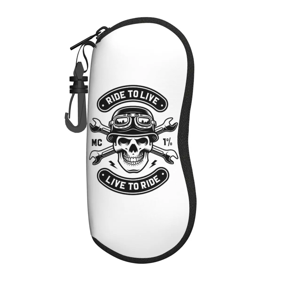 Custom Rockabilly Motorcycle Rider Rock Skull Shell Eyeglasses Case Men Women Cool Glasses Case Sunglasses Box Pouch