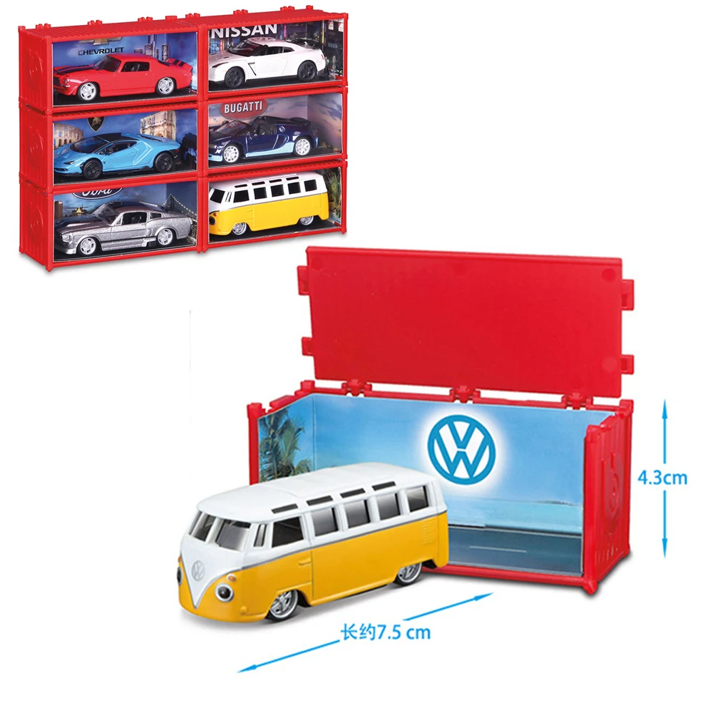 Bburago 1/64 Volkswagen VAN SAMBA Miniature Alloy Car Model Diecast Vehicle Replica  Pocket Car Collection Toy For Boy Gifts