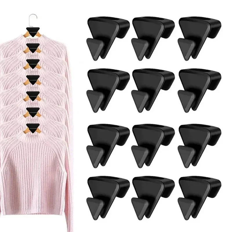 

12pcs Space Triangular Hanger Connection Hook Thickened Plastic Storage Series multi-layer kitchen Cabinet Hanger Stacking