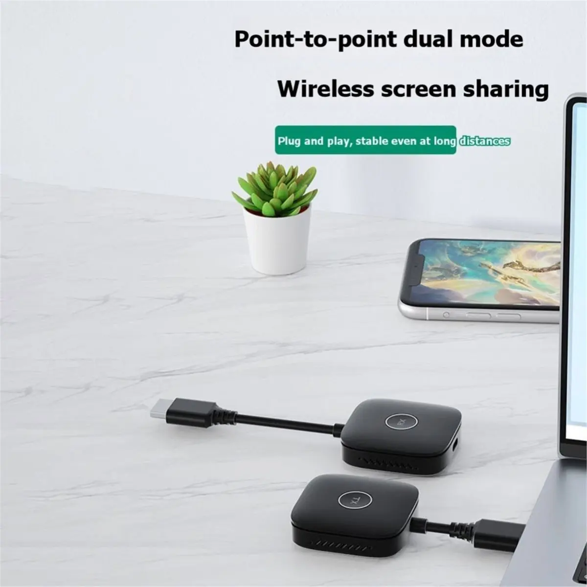 giftnew -Compatible Wireless Transmitter and Receiver 164FT 1080p FHD Plug Play for Multiple Systems and Devices