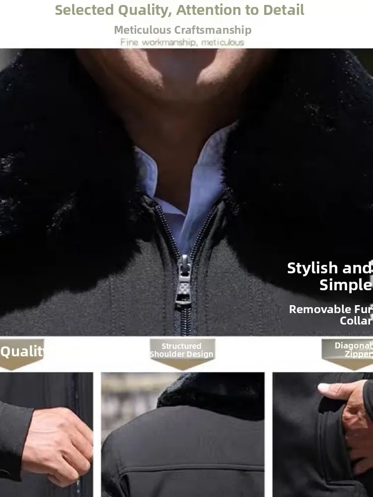 

Мужская зимняя хлопковая куртка Thiened Fce на подкладке, свободная теплая деловая повседневная одежда из полиэфирного волокна 60-летний 70 лет