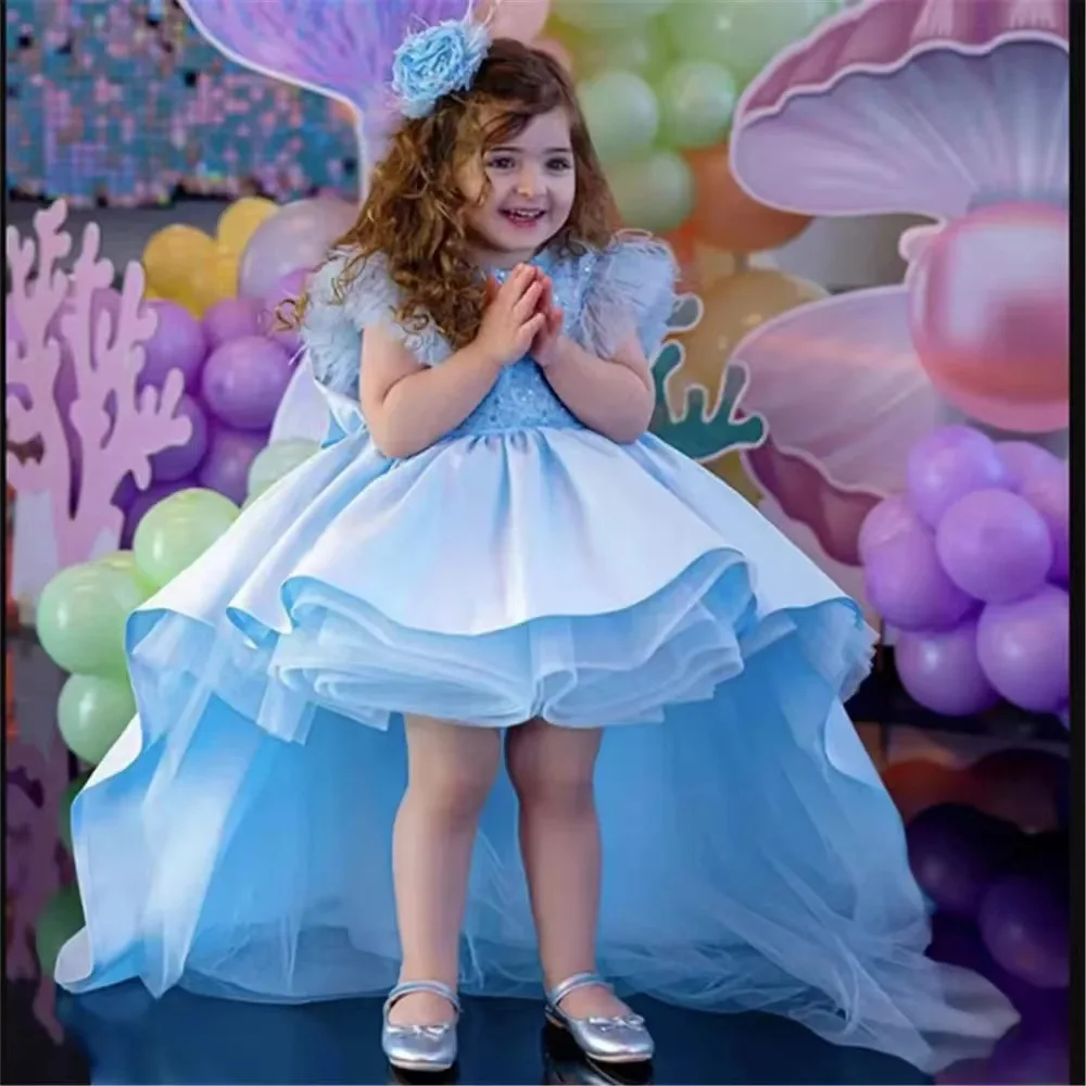 Girls' Light Luxury Trailing Princess Dress Stage Show Birthday Banquet Art Photo Fashion Children's Dress Dress Tuxedo