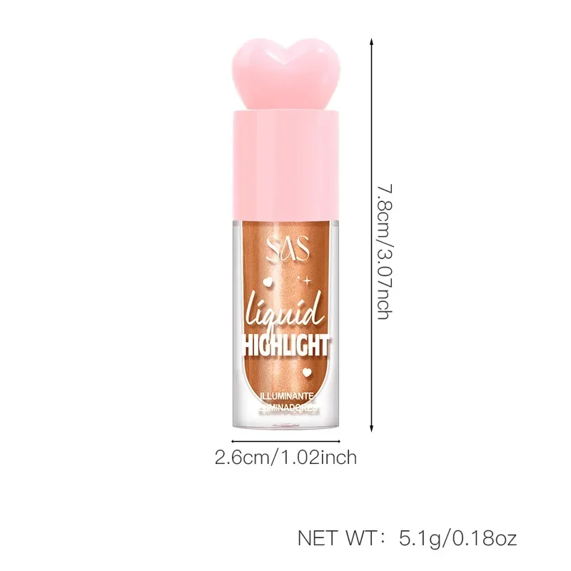 SAS Liquid Highlight Face Contouring Brighten Hidratante Contouring Corpo Rosto Contorno Shimmer Maquiagem Cosméticos