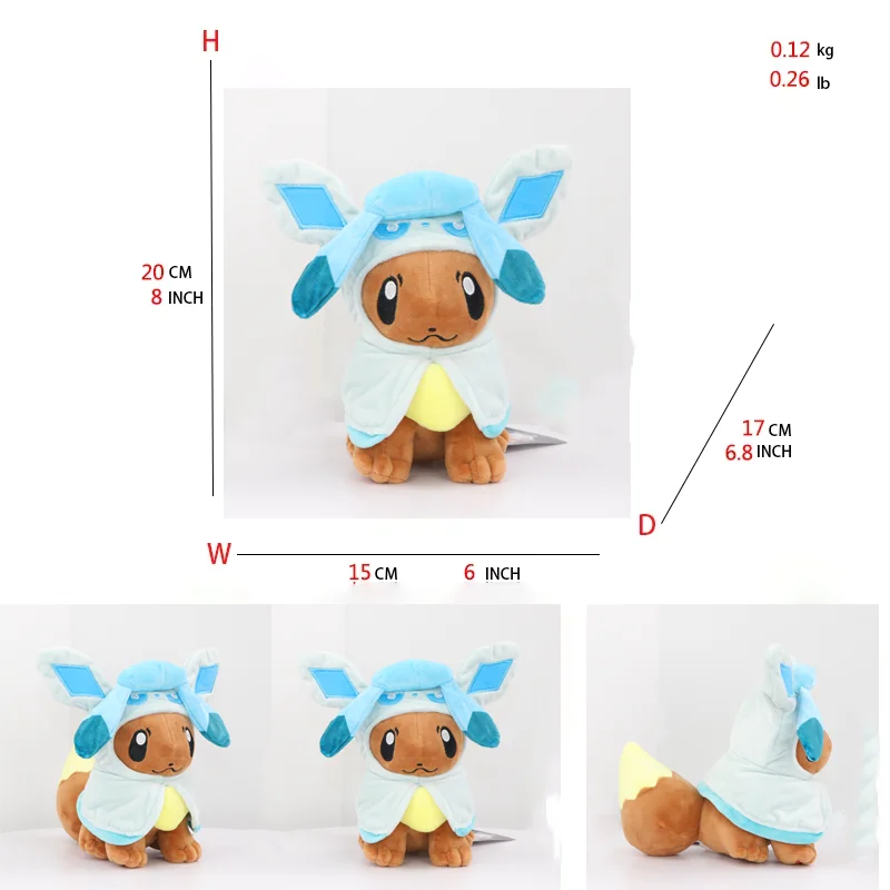 Eevee Cos Umbreon Espeon Jolteon Flareon Glaceon Vaporeon Sylveon Leafeon Peluche Ripiene di cartoni animati morbidi Collezione All Star