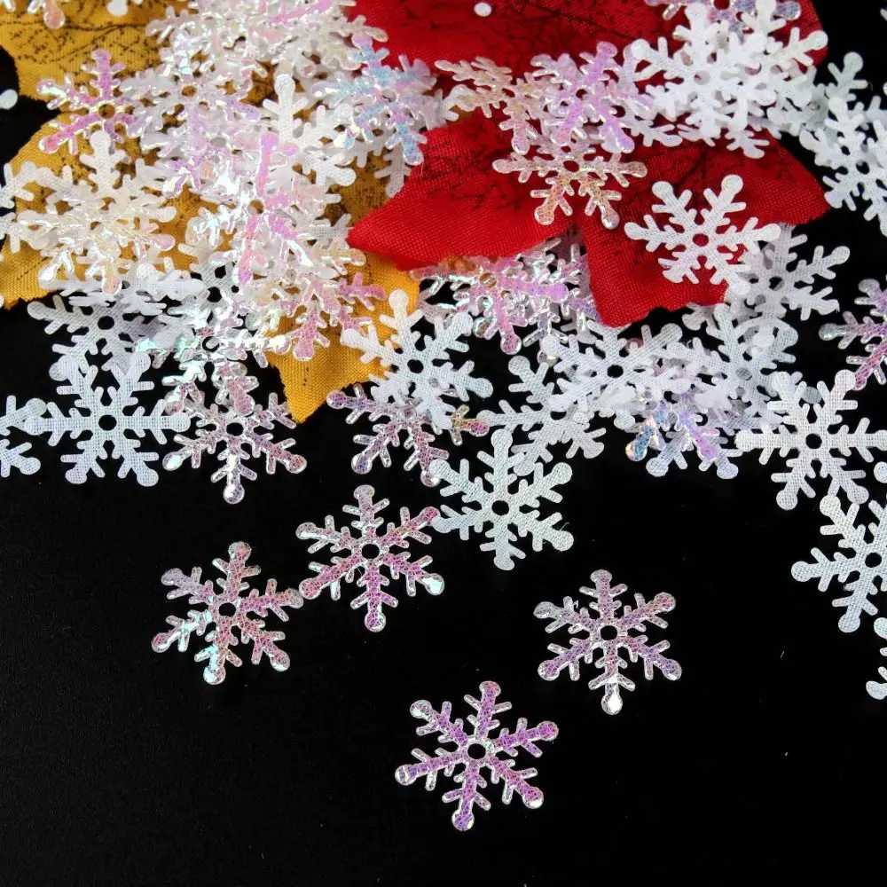 

Funny Multi-color Christmas Snowflakes Confetti DIY 1.5cm/2cm/3cm Artificial Snowflakes Glitter Snowflake Sequins Christmas
