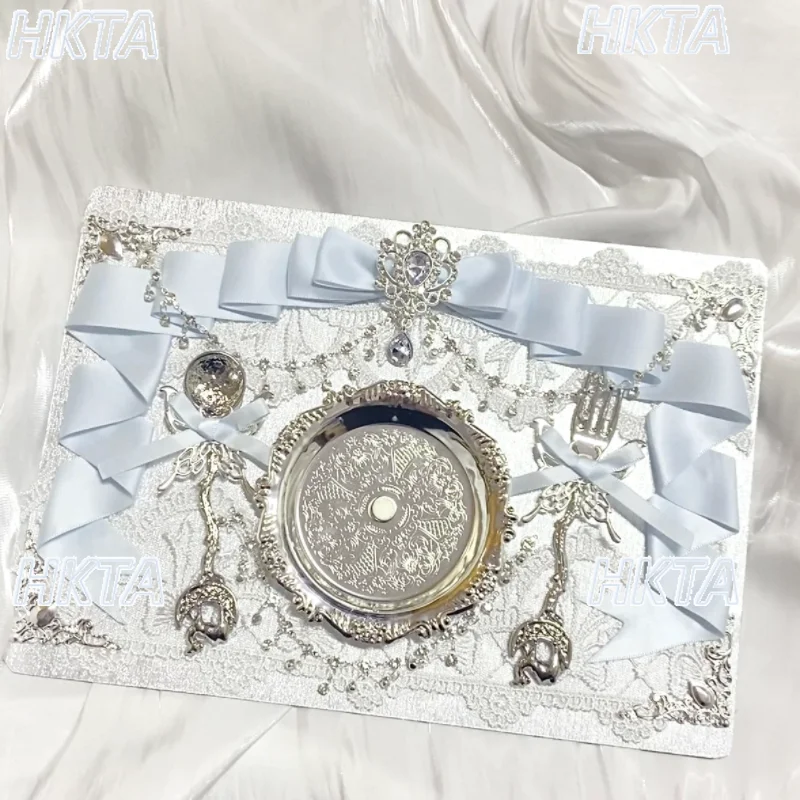 

Декоративная тарелка в ретро-стиле, серебряная посуда, тарелка для ужина, украшение для тарелки, красная лента Gumei, декор для сумки-тоут