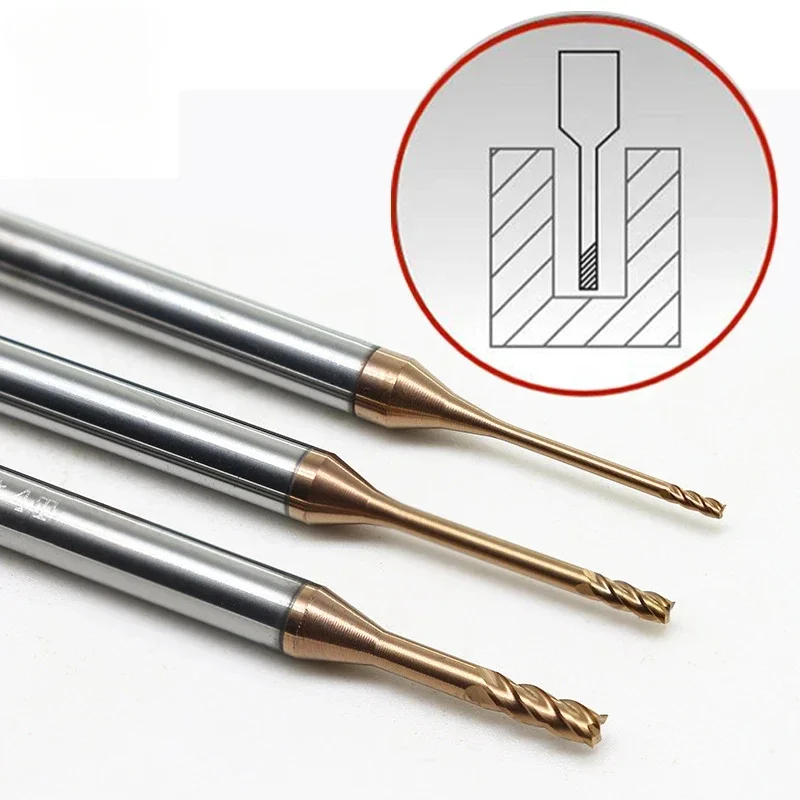 WOY HRC55 Deep Groove Tungsten Carbide End Mills 2 4 Flutes Long Neck Milling Cutters CNC End Mill For  Long Flute 12 16 20mm