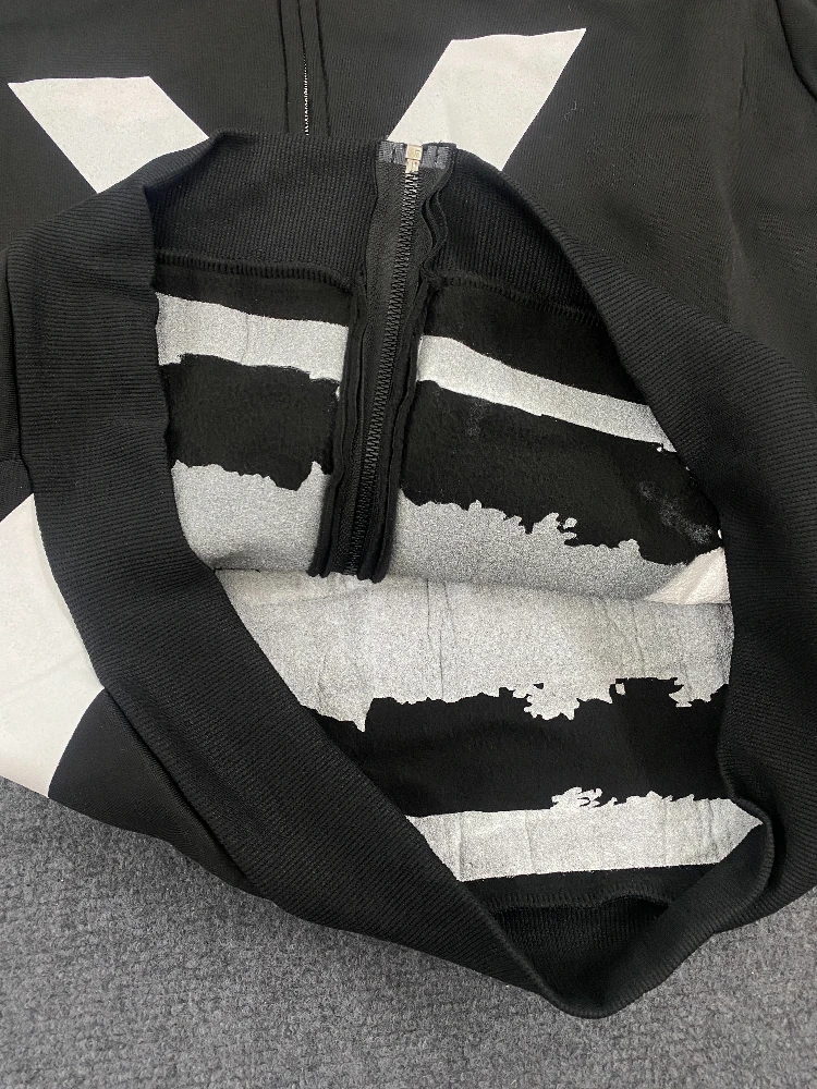 Trendy brand dark style casual loose top printed design hooded cardigan personalized high street printed hoodie ins