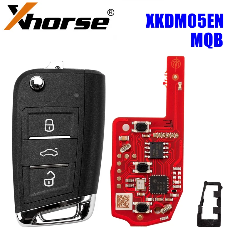 5 Piece XHORSE XKDM05EN XKMQB1EN MQB Wire Remote for V.W Universal Keys 3 Buttons