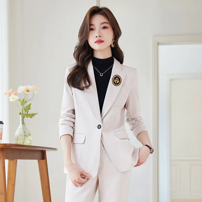 

Formal Blazers Femininos for Women Business Work Wear Professional Office Elegant Career Interview Female Outfits Set Pantsuits