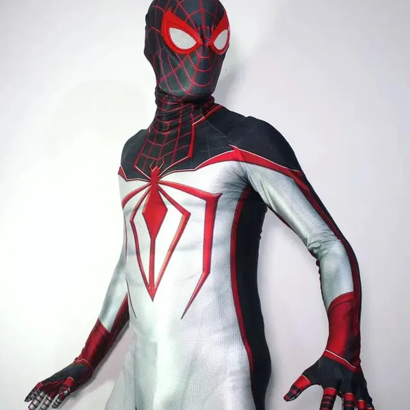 

Halloween PS5 Miles Morales Spidercosplay Peter Parker Superhero Cosplay Costume Full Bodysuit Zentai Second Jumpsuits