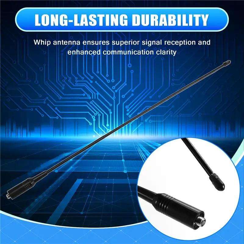 Y44A AR-771 Whip Antenna UV Dual Band, Walkie Talkie Antenna for Handheld Portable Radio, Enhanced Signal Reception