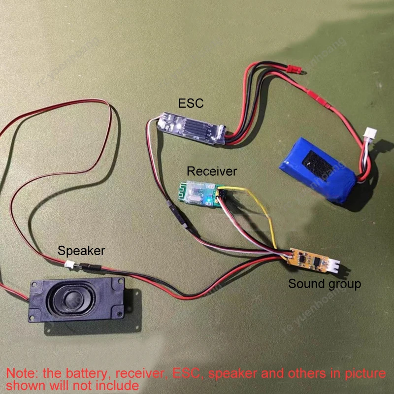 Módulo de grupo de sonido mixto de 2 piezas, 3,6 V-8V, simulación de barco/tren/policía/ambulancia/bomberos, efecto de sonido, piezas de bricolaje para coche y barco RC