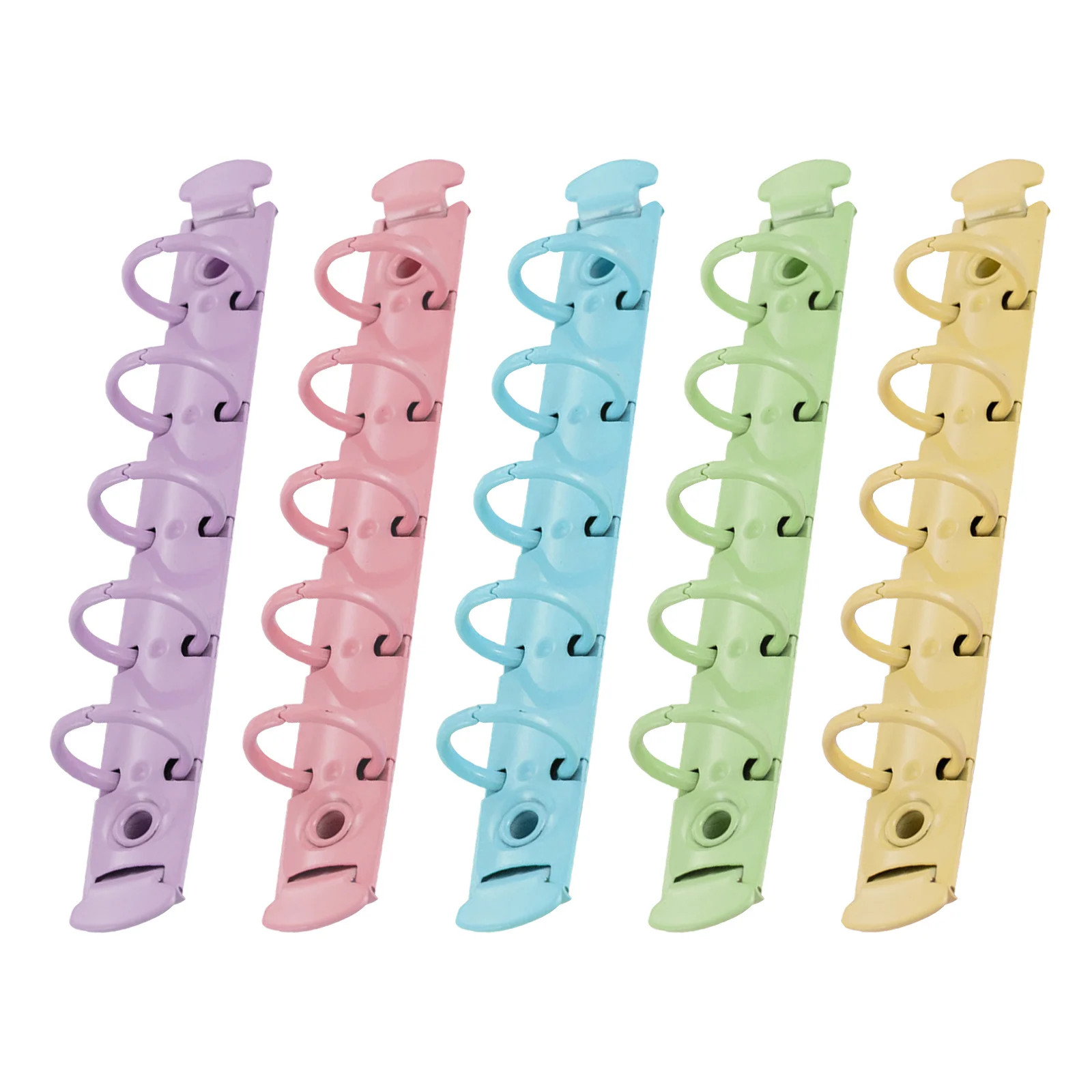 

5pcs Colorful Metal Binder Rings 5-Hole Wear-Resistant Loose Leaf Buckles For Diy Notebooks Scrapbooks Flash Cards Reusable