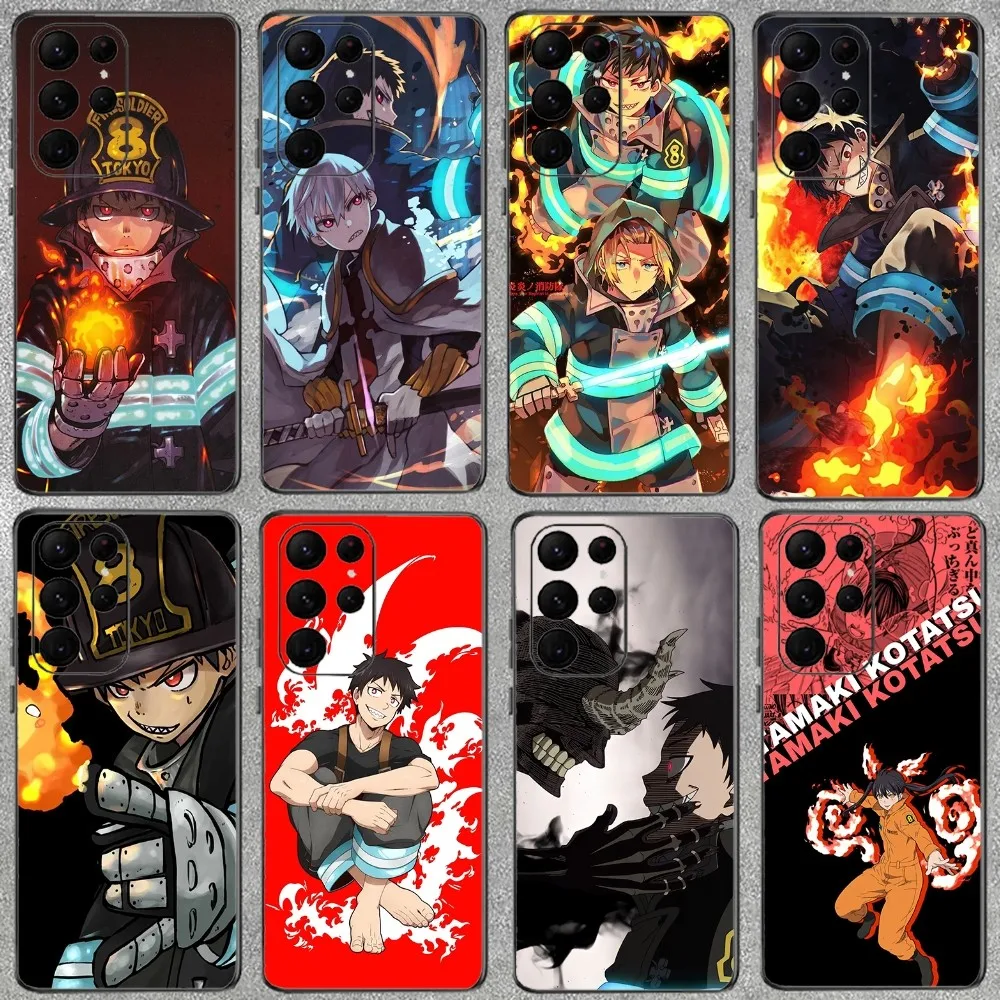 Shinra-funda de teléfono de Anime Fire Force para Samsung Galaxy, carcasa ultra negra para Samsung Galaxy A52, A12, A51, S21 Edge, S22ULTRA, S23, S20LITE Plus