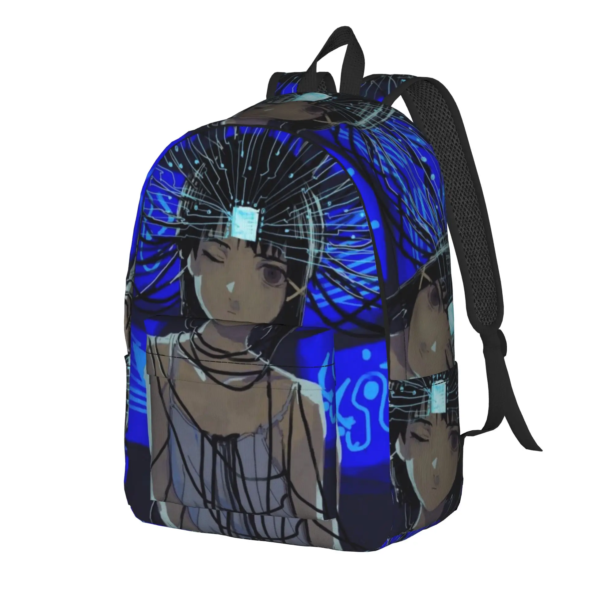 Serial Experiments Lain Lwakura  Backpack for Men Women Fashion High School Hiking Travel Daypack  College Canvas Bags Outdoor