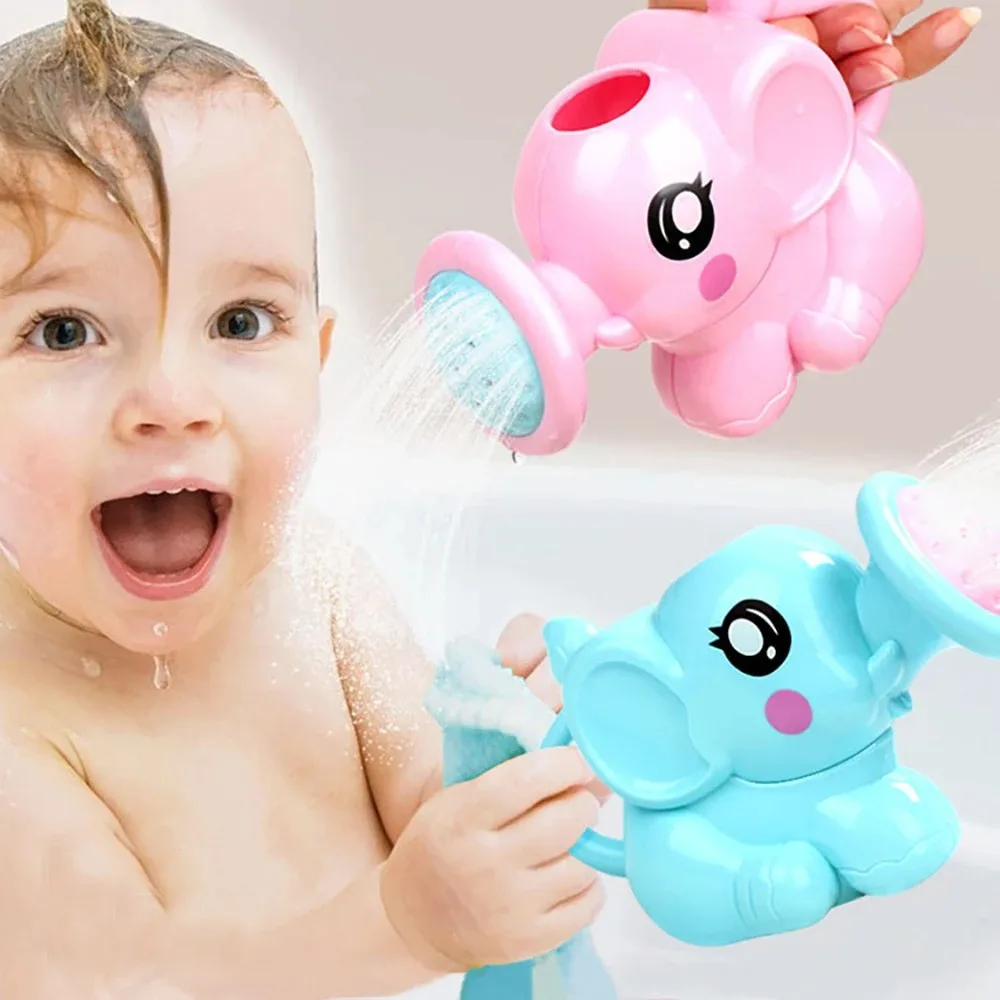 Kids Elephant Watering Pot Bath Toy Cartoon Plastic Kettle Bath Shower Tool Baby Bathroom Toy for Children Summer Bath Sprinkler