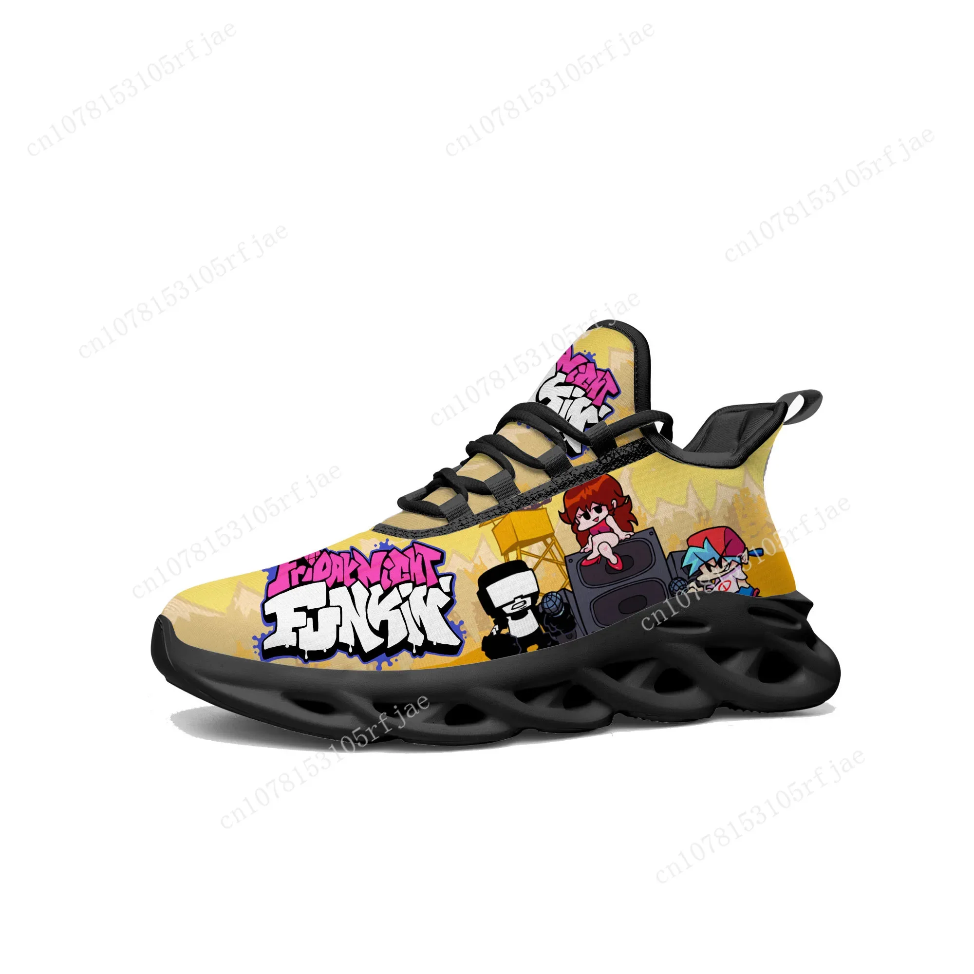 Funkin Cartoon Night Game Friday Flats Sneakers Mannen Vrouwen Tiener Sport Hardloopschoenen Hoge Kwaliteit Op Maat Gemaakte Veterschoenen