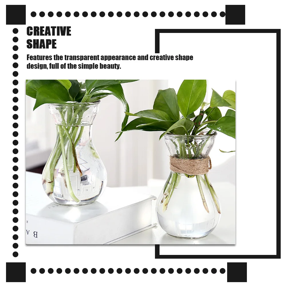 

4Pcs Clear Glass Vase Smooth Finish Elegant Appearance Ideal for Desktop Home Garden Decoration Flower Storage DIY Planting