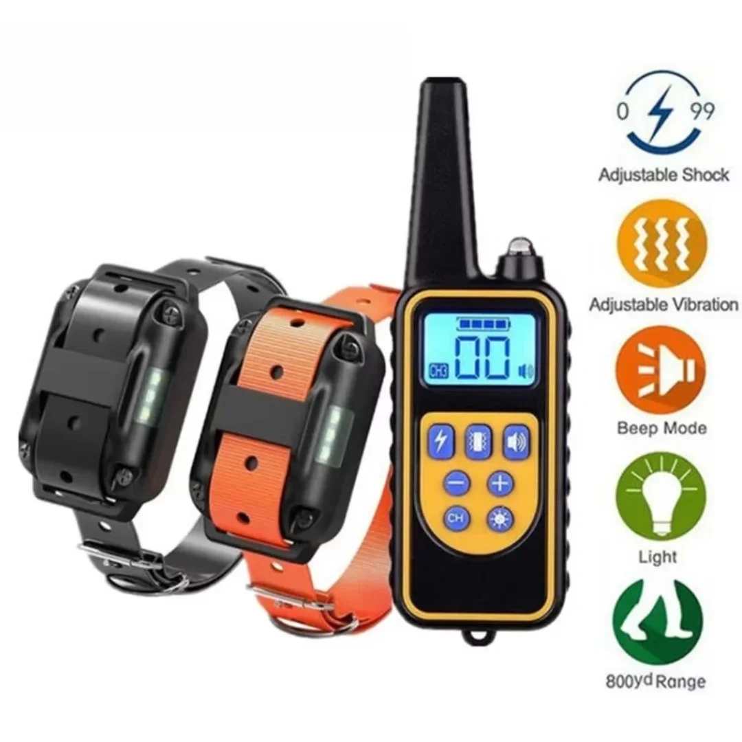 

800m Electric Dog Training Collar Waterproof Pet Remote Control Rechargeable training dog collar with Shock Vibration Sound