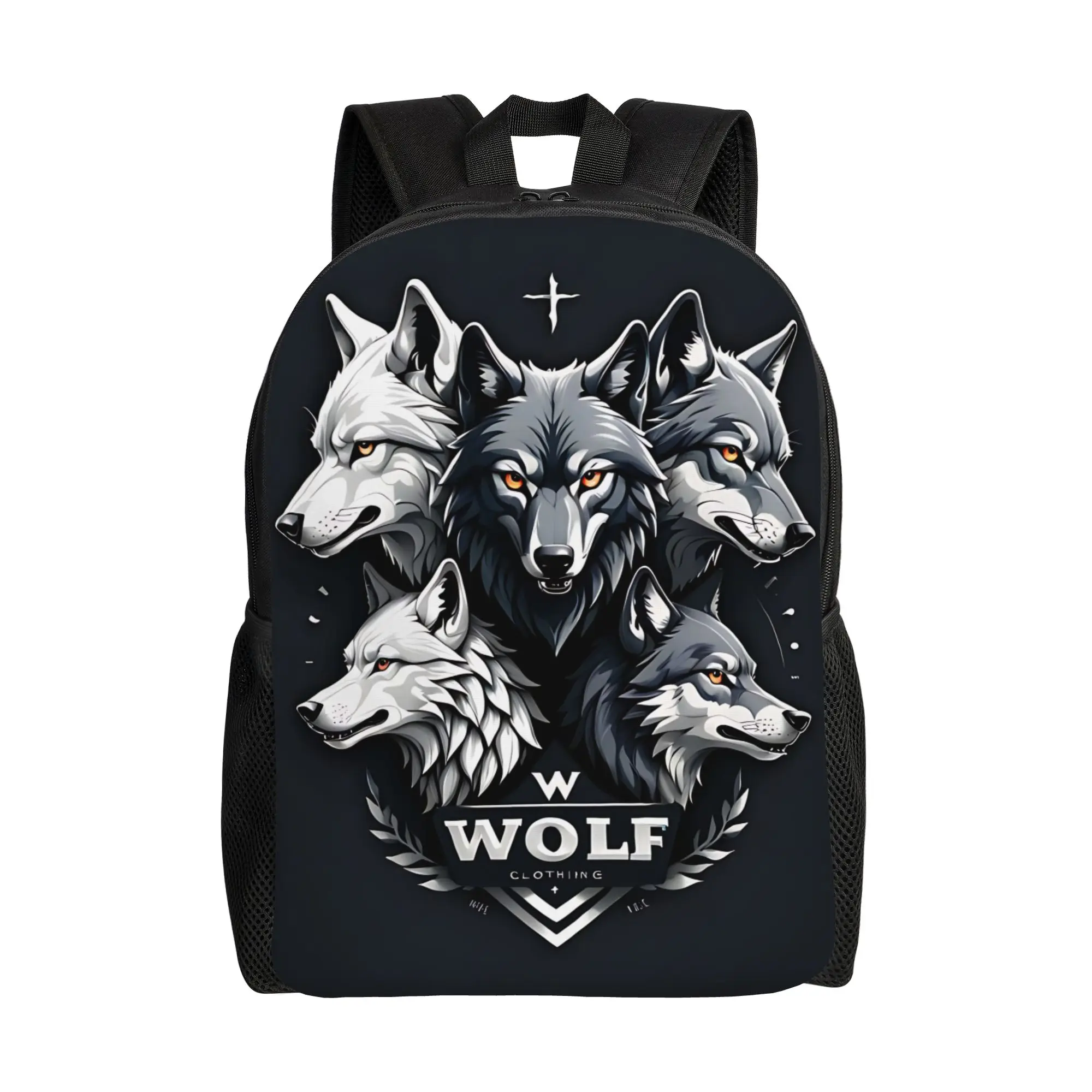 

fashion backpacks the wolf pattern Daypack mochila Adjustable Strap Camping Large Capacity Rucksack