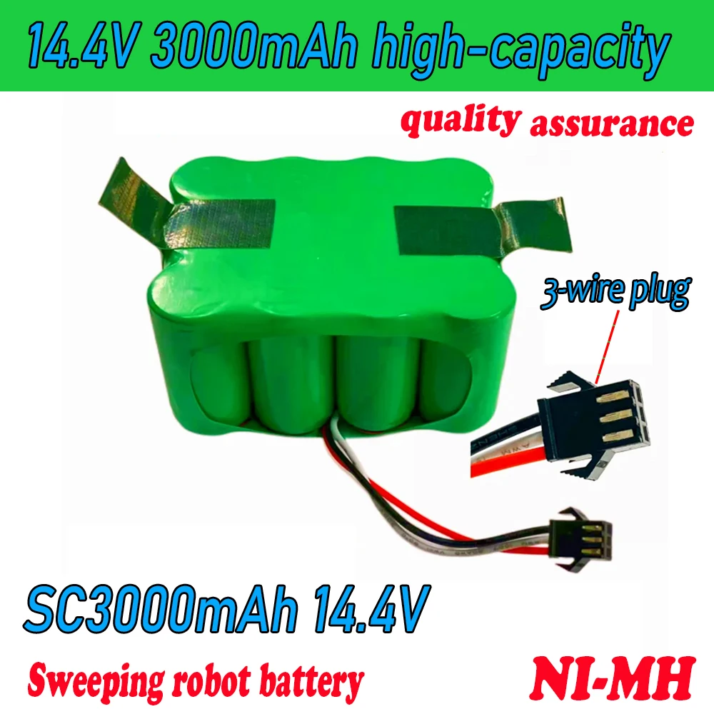 

14.4V SC Ni-MH Rechargeable Battery Pack 3000mAh Vacuum Cleaner Sweeping Robot For KV8 XR210 XR510 XR510B XR510D XR210A XR210B