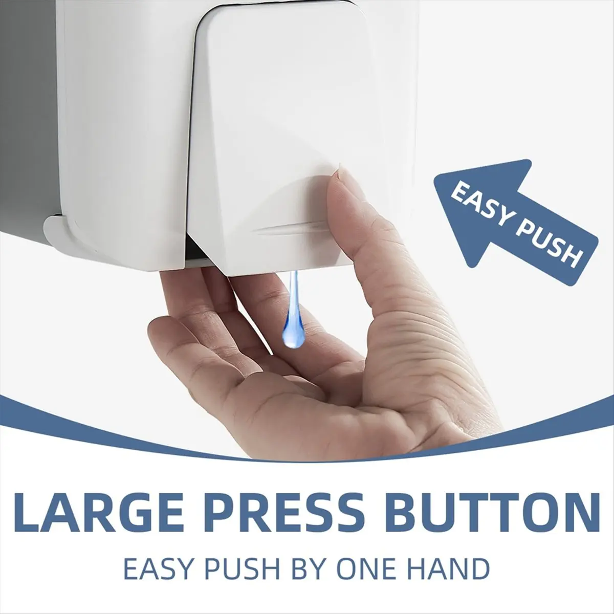 

(ABLP) Настенный дозатор для мыла 28 унций, коммерческий дозатор для жидкого геля для рук для ванной комнаты, без сверления