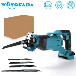 Electric Reciprocating Saw Cutting Brushless Saw Portable Power Tools with 4pcs saw blades For Makita 18V battery (No Battery)