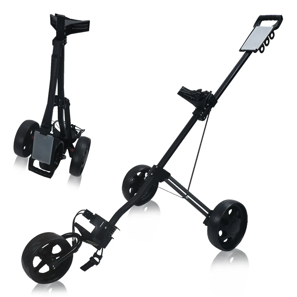 

Гольф-кара, 2-колесная тележка для гольфа - устойчивые колеса, эластичный ремень, складная легкая портативная тележка для гольфа для подростков и взрослых