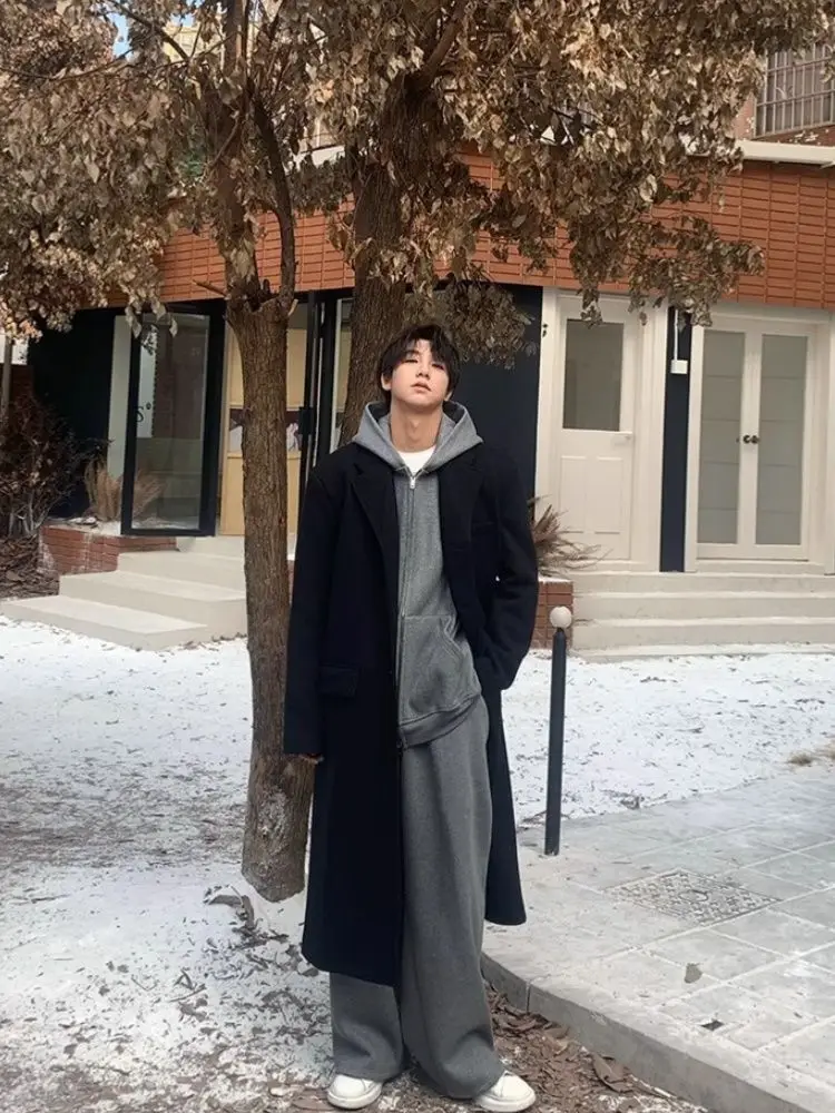 

Мужское пальто из шерстяной смеси с бахромой, на пуговицах, простое, базовое, незаменимое, классическое, основное, центральное, ключевое, жизненно важное.