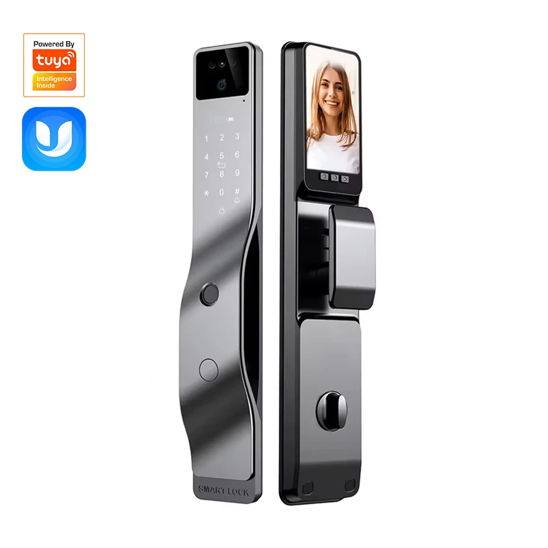 

wholesale 3d face recognition fingerprint keyless entry smart front door lock with camera wifi