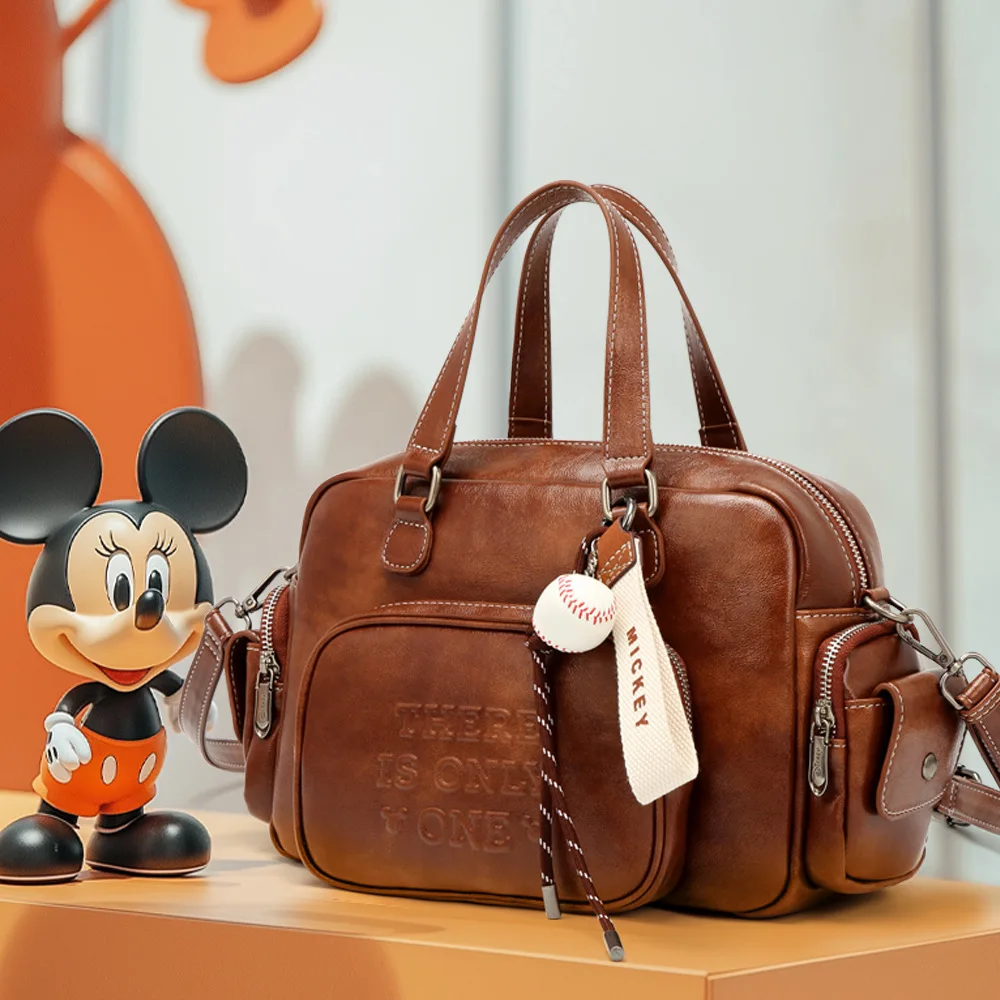 

Genuine Disney Purses And Handbags Original Case Mickey Large Capacity Vintage Backpack Women's Tote Bag 519