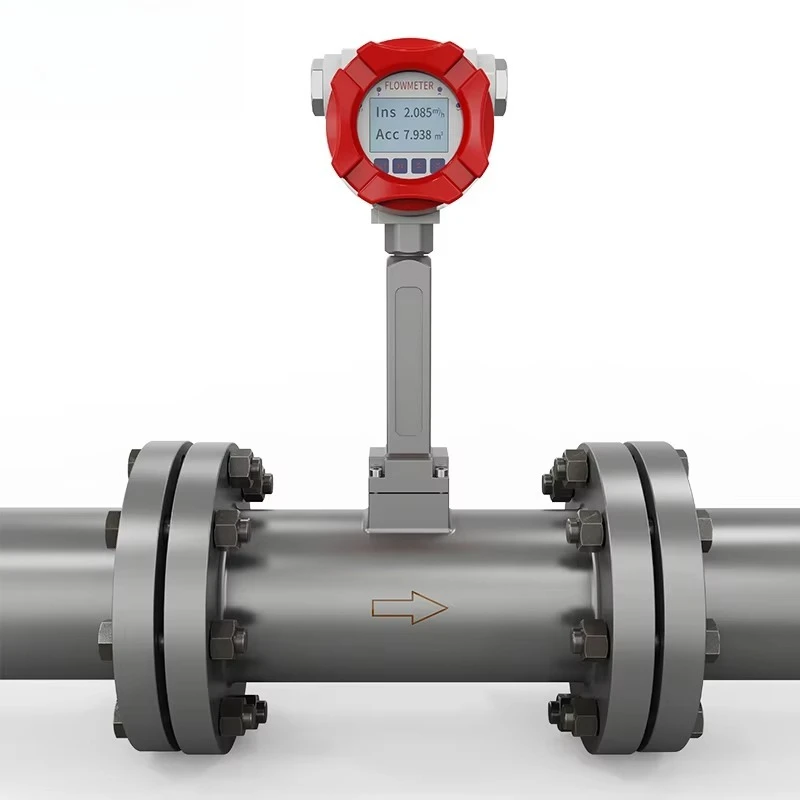 DN10-DN500 شاشة LED للزيت والغاز مقياس الجريان الدوامي مخرج النبض ATEX مقياس الجريان البخاري #2