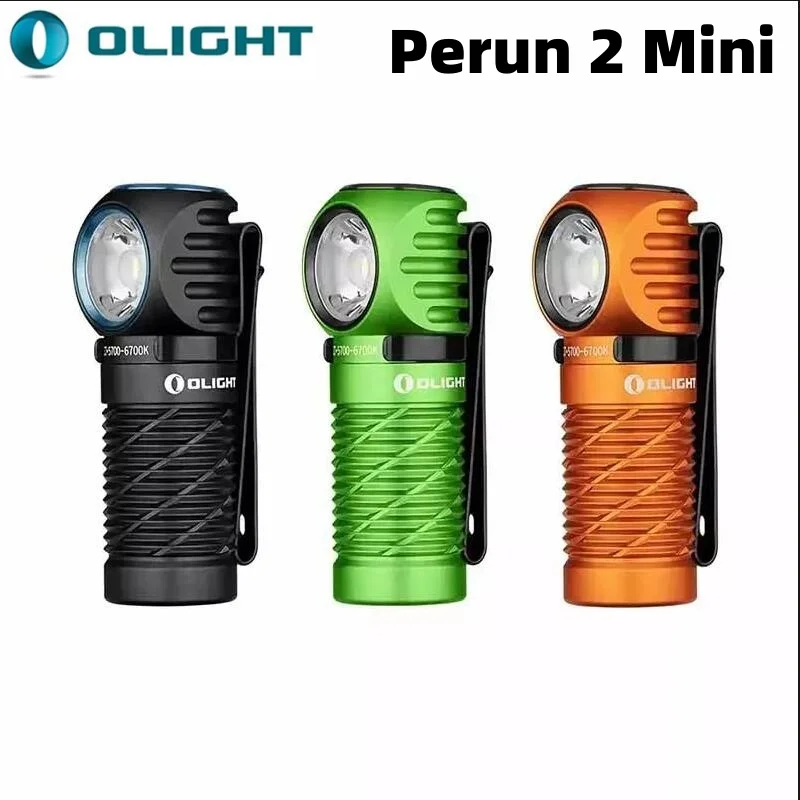 Olight Perun 2 Mini Headlamp LED Rechargeable Headlight 1100Lumens Flashlights Right-angle Light headband White and Red LEDs