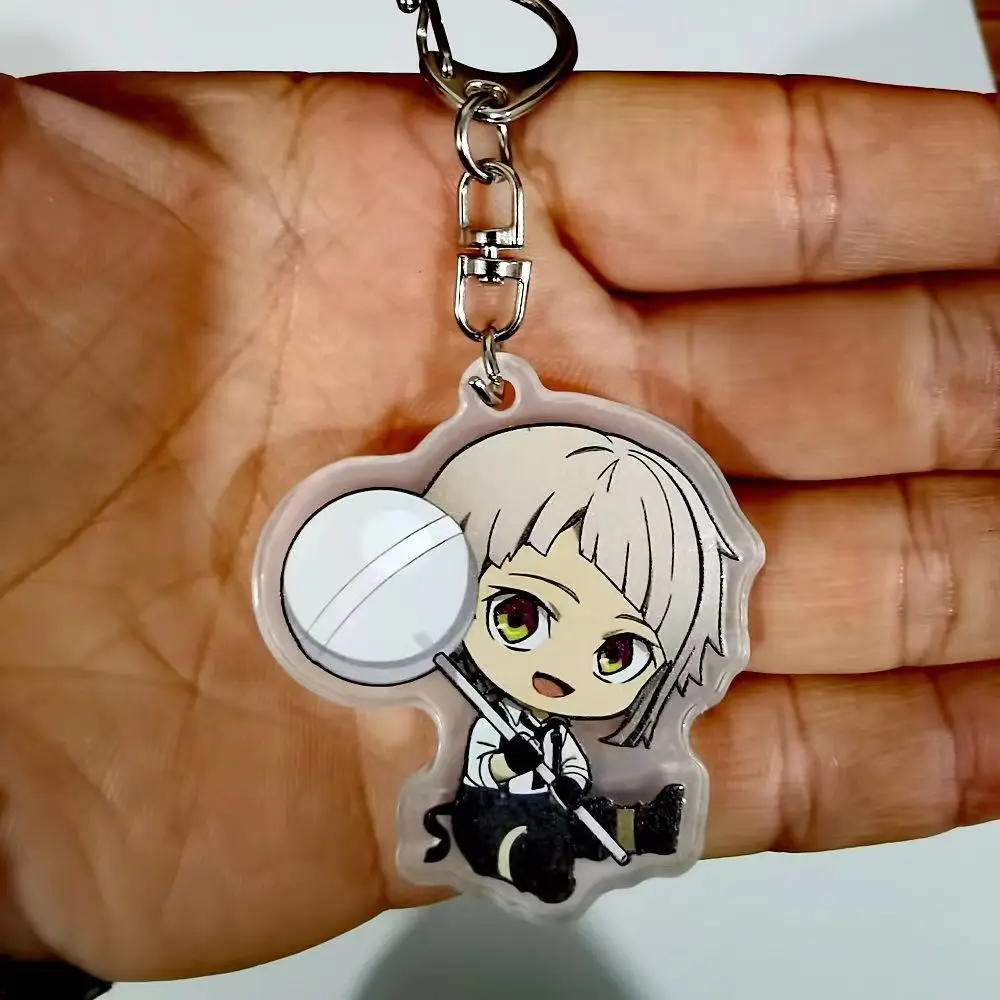 Anime Bungou Streunende Hunde Arcylic Schlüsselbund Atsushi Nakajima Dazai Blume Schlüssel Kette Frauen Männer Zubehör Tasche Anhänger Chaveio Geschenke – Detail 4