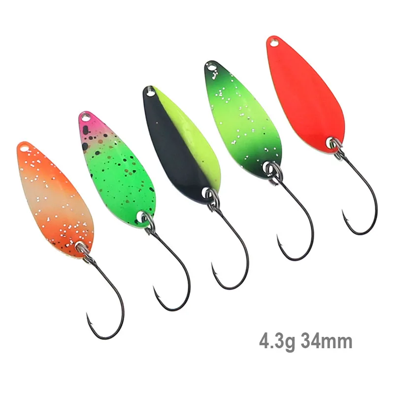 Cuchara de pesca UV colorida para trucha 34mm 4,3 g cobre señuelo