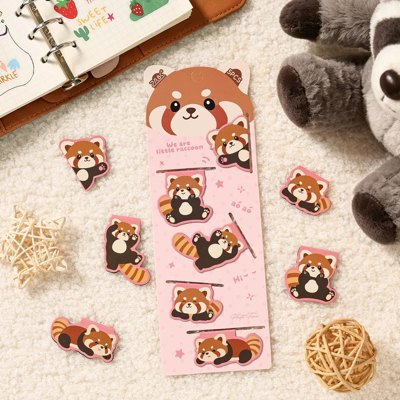 5 Stück Kawaii Haustier-Motiv Magnetische Lesezeichen, Cartoon-Tier-Seitenclips zum Lesen