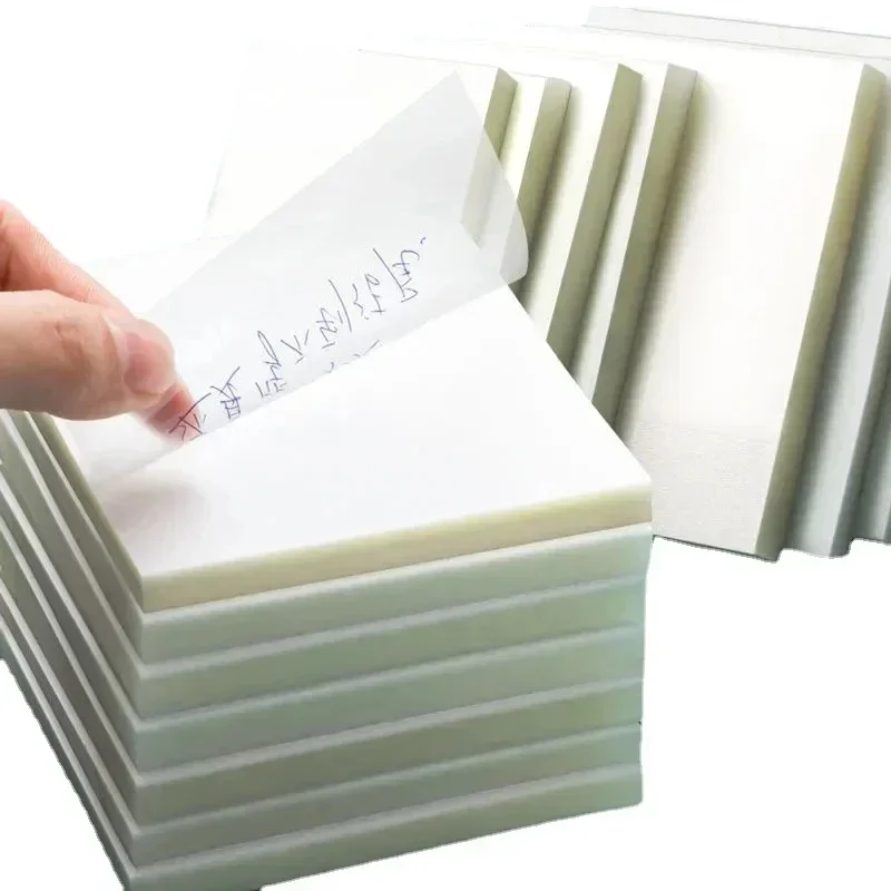 50Sheets/Set Transparent Memo Pad Waterproof Sticky Note Pad Self-adhesive Notepad Stationery Memo Pad Marker Label Stickers
