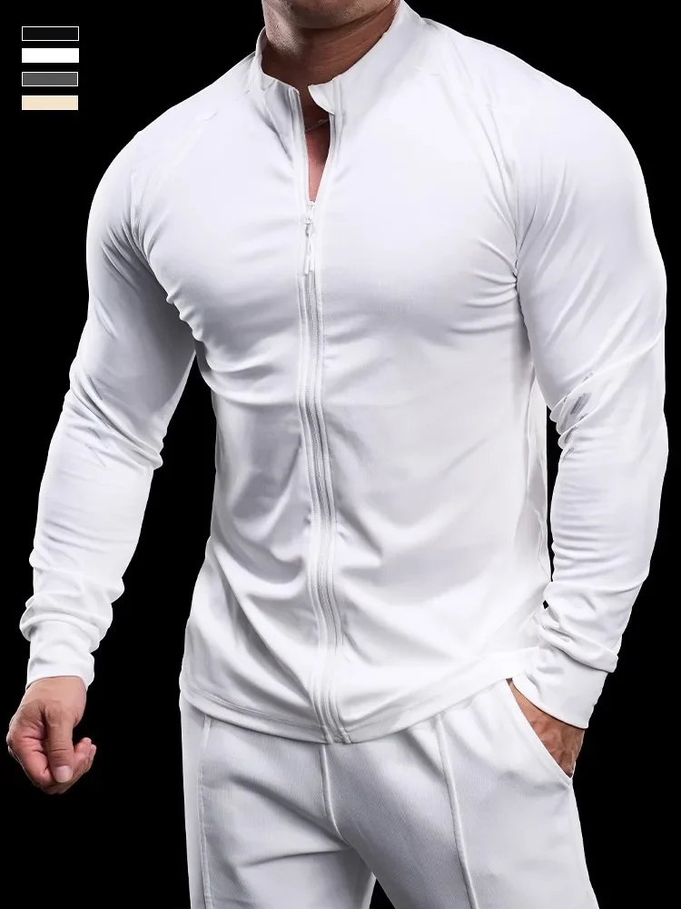 

2025 Autumn Men's Running Sports Gym Fitness Quick-drying Top Jacket Cycling Long-sleeved Tights Running Training Clothes