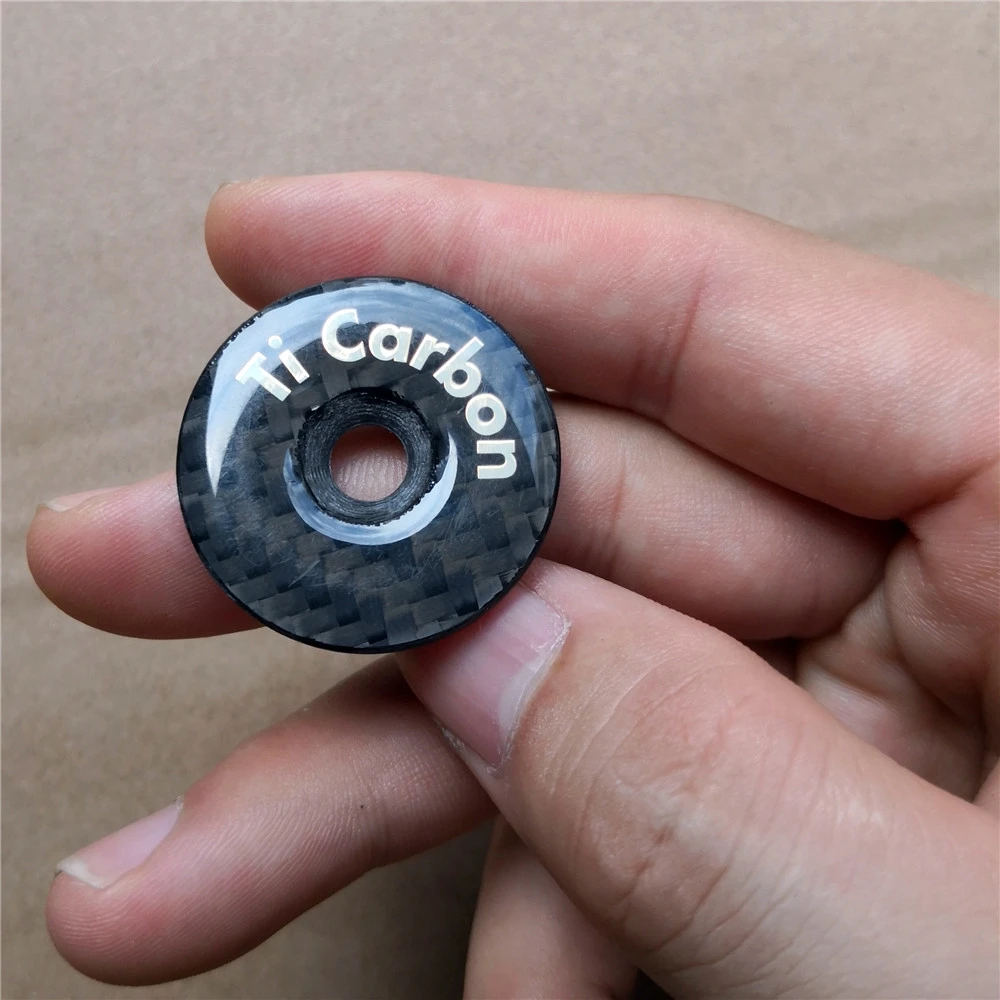 Carbon Fahrrad Vorbau Top Cap mit Schraube für 31,8 mm-28,6 mm 1 1/8 Zoll Gabelschaft Gabel Rohr OD2 Headset Cap Abdeckung – Detail 8