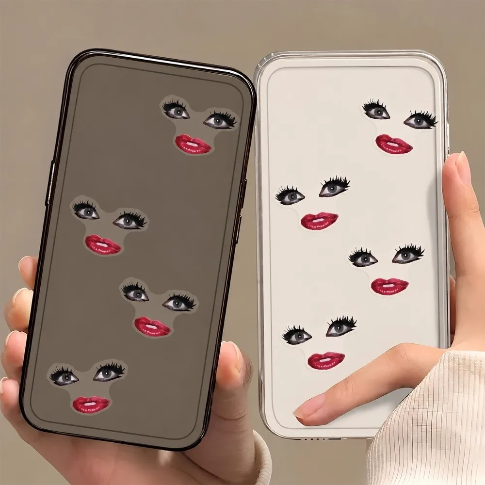 PVC Big-eyed Red-lipped Expression Sticker Waterproof Abstract Pattern Abstract Face and Red Lip Expression Stickers